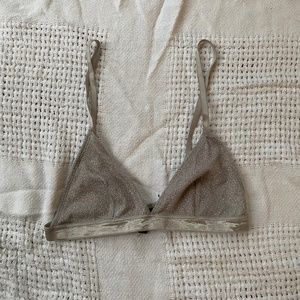 UO Out From Under Sparkle Silver Bralette